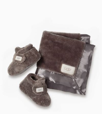 UGG Bixbee Bootie and Lovey Blanket Boots for Baby - Charcoal/Deep Grey India